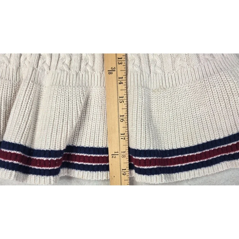 Polo Ralph Lauren Girls Cable Knit Sweater Dress Size 6 Ivory Cotton